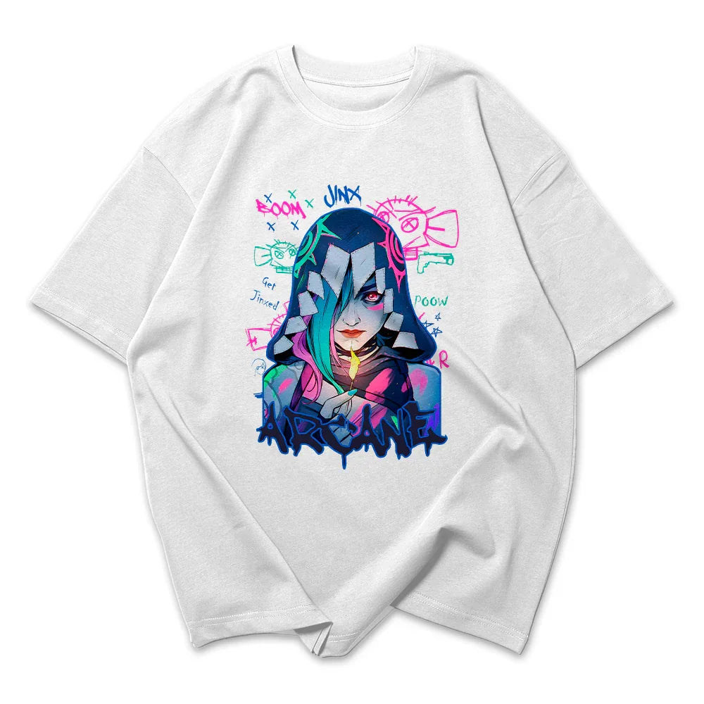 Camiseta Oversized Arcane Jinx Fosforo