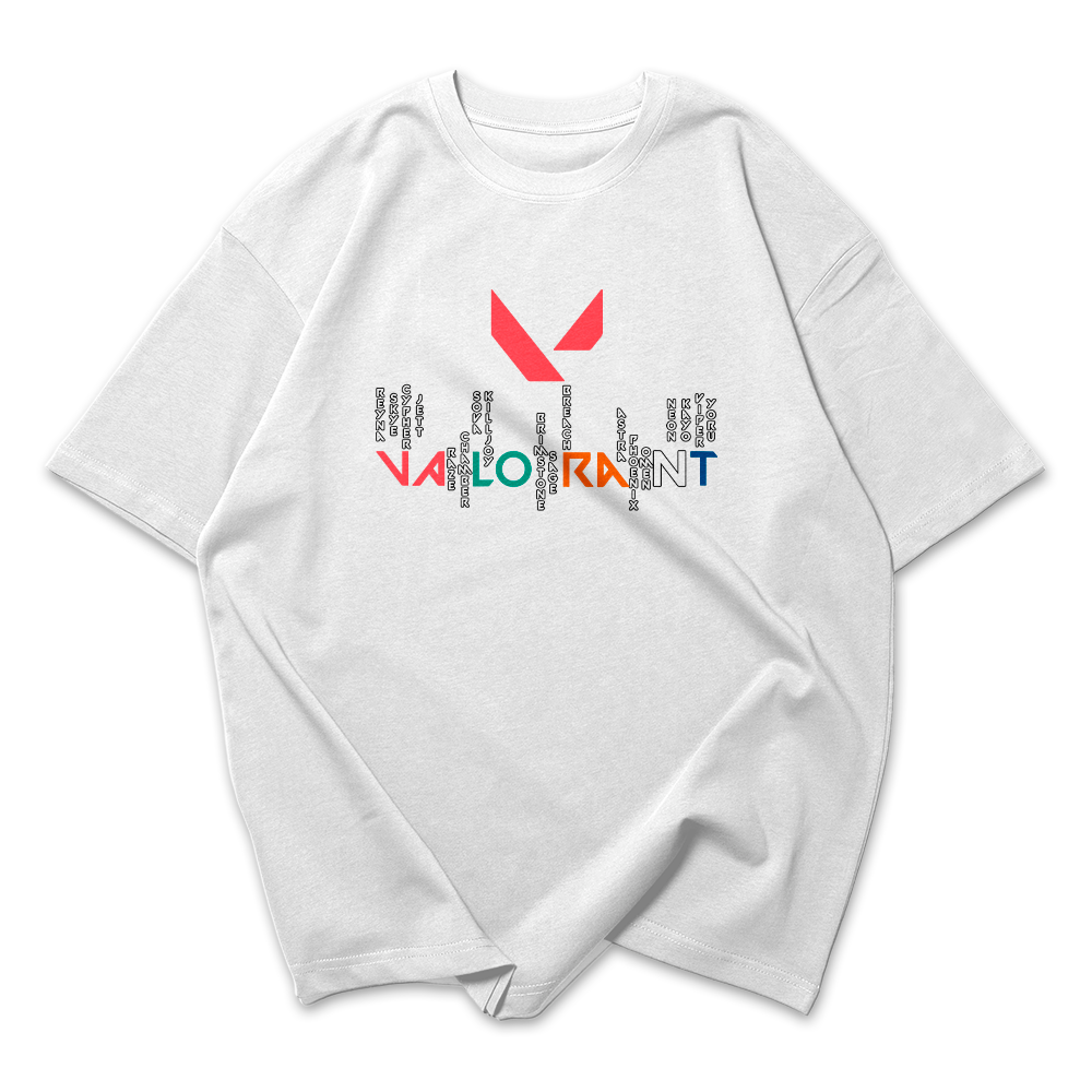 Camiseta Oversized Valorant Nomes Logo