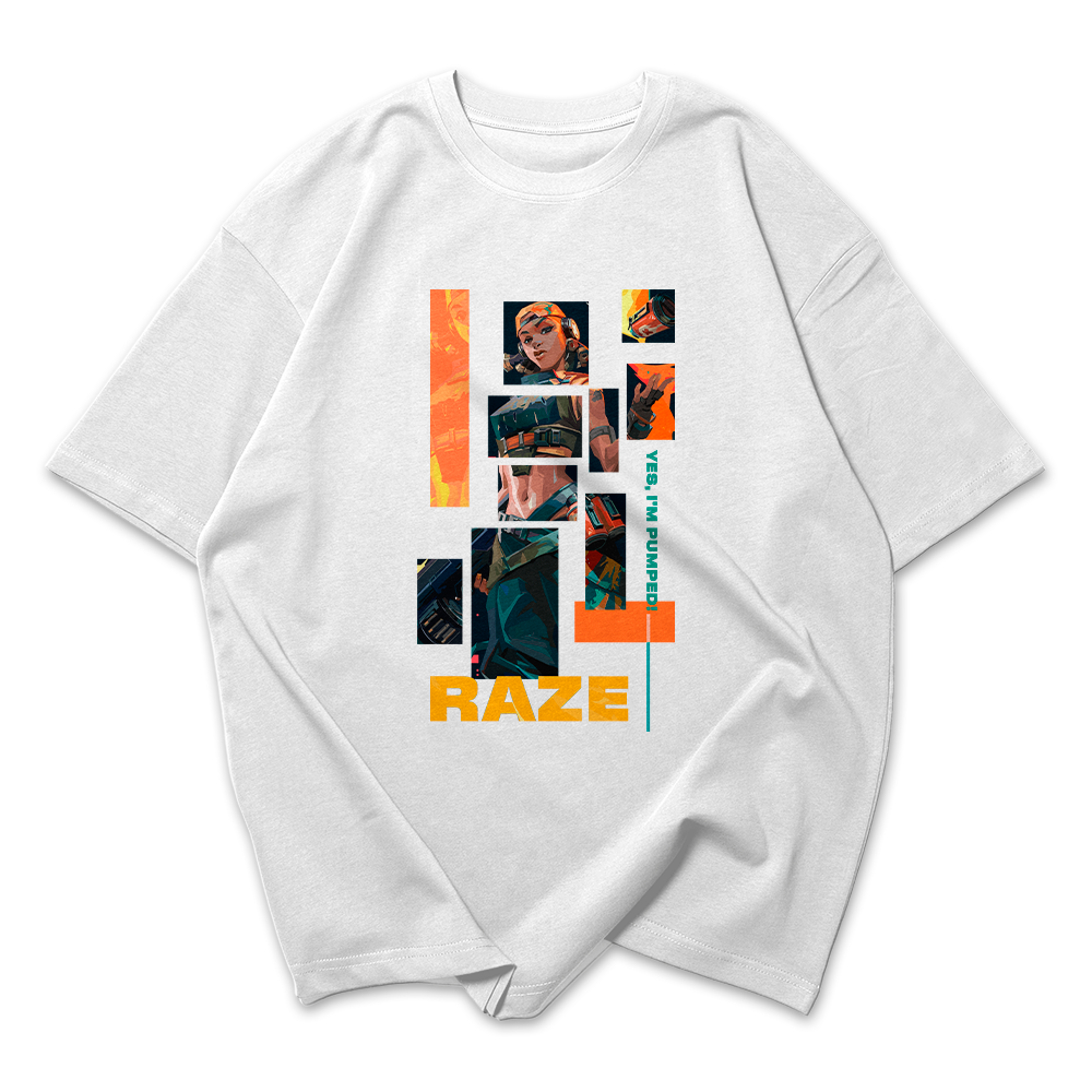 Camiseta Oversized Valorant Raze Quadrados