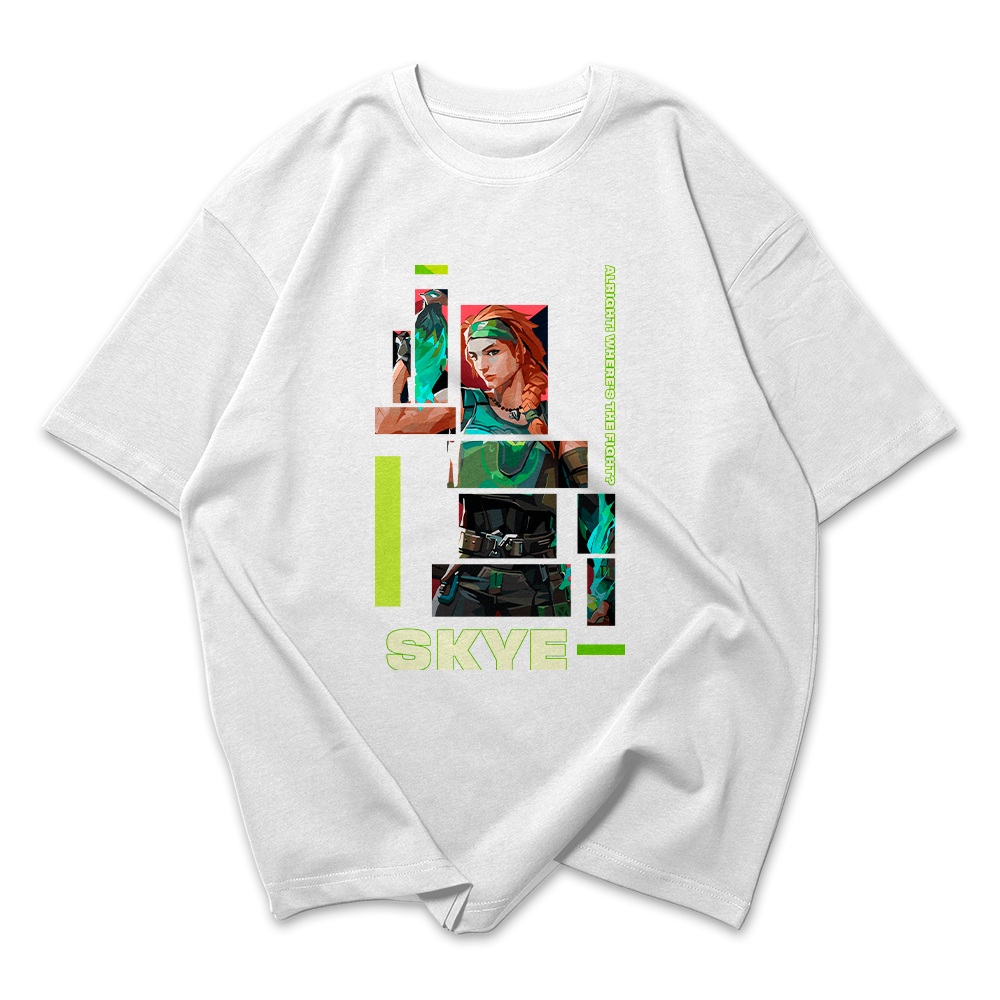 Camiseta Oversized Valorant Skye Quadrados