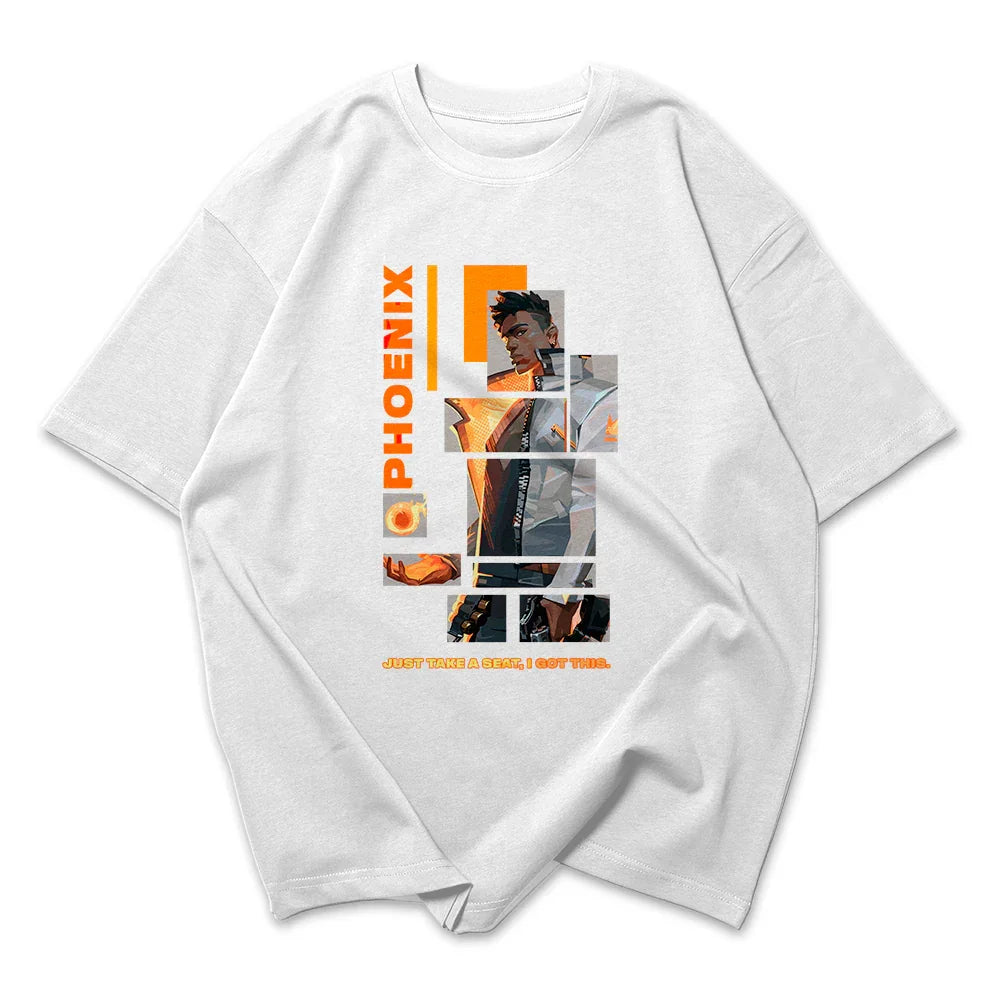 Camiseta Oversized Valorant Phoenix Quadrados