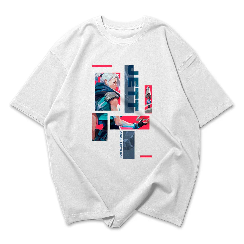 Camiseta Oversized Valorant Jett Quadrados