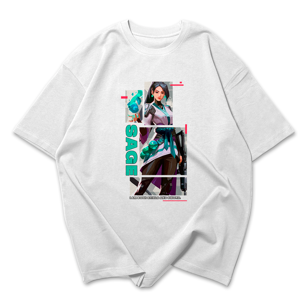 Camiseta Oversized Valorant Sage Quadrados