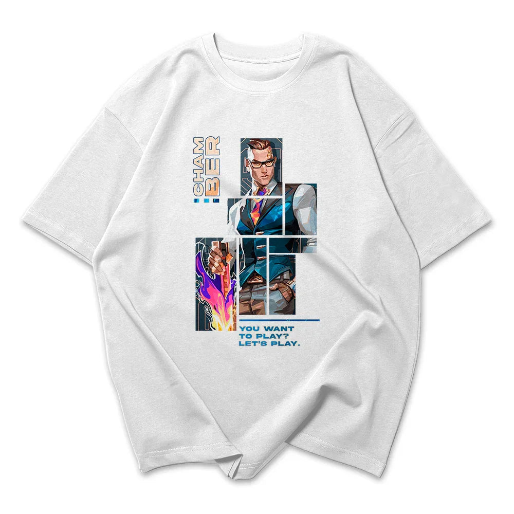 Camiseta Oversized Valorant Chamber Quadrados