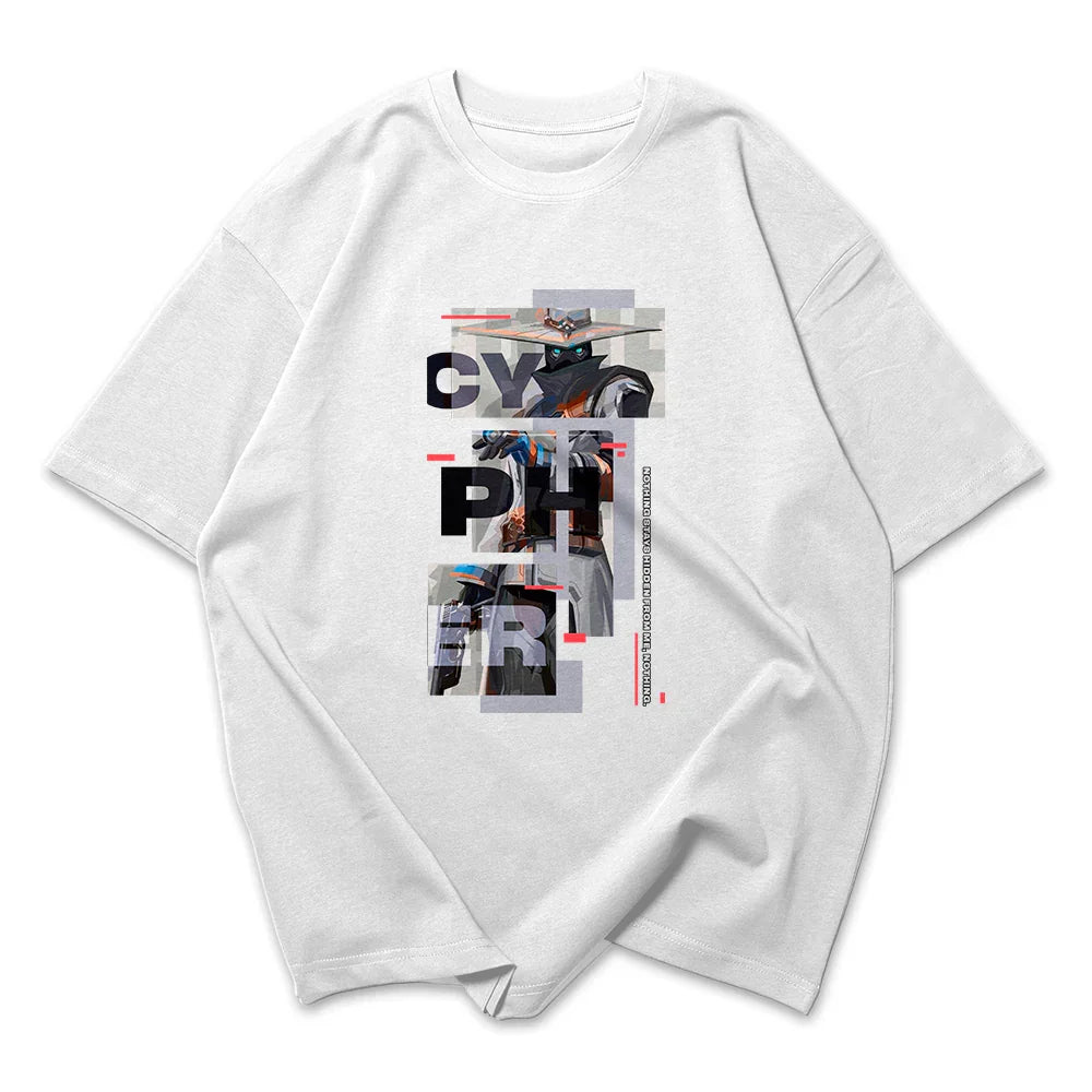 Camiseta Oersized Valorant Cypher Quadrados