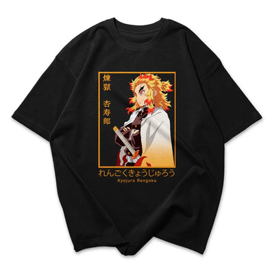 Camiseta Oversized Rengoku Kyojuro Kimetsu no Yaiba
