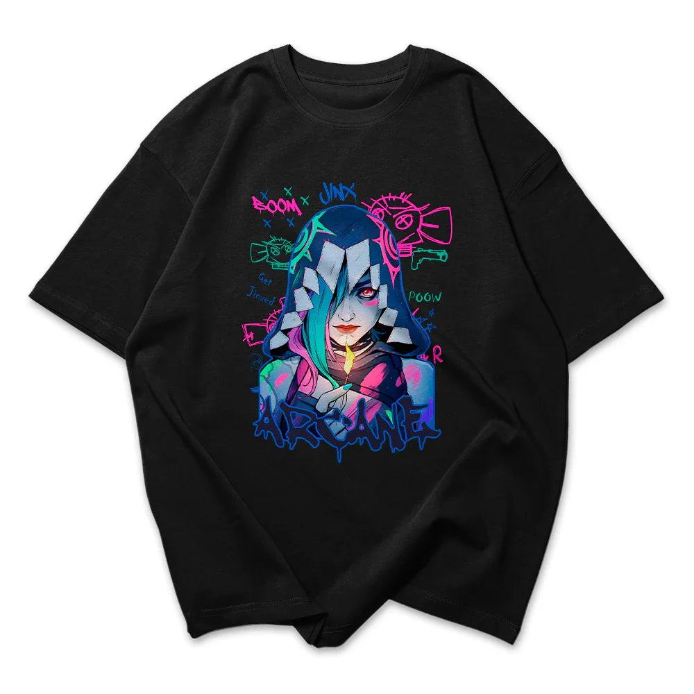 Camiseta Oversized Arcane Jinx Fosforo