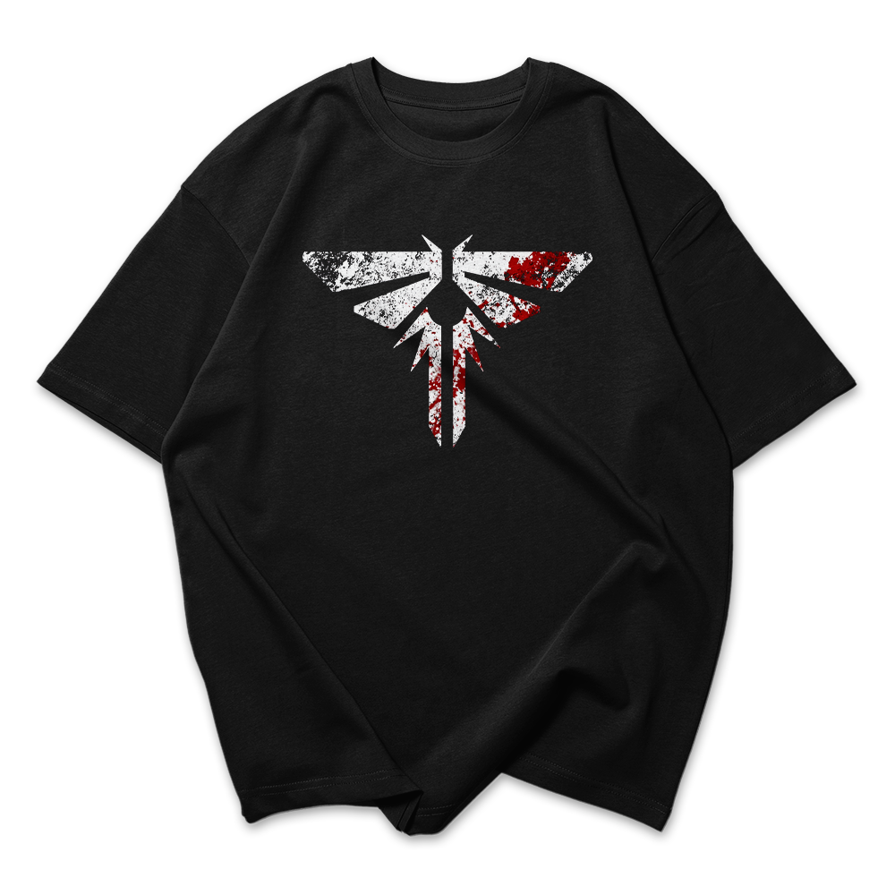 Camiseta Oversized The Last Of Us Simbolo Vagalume Sangue
