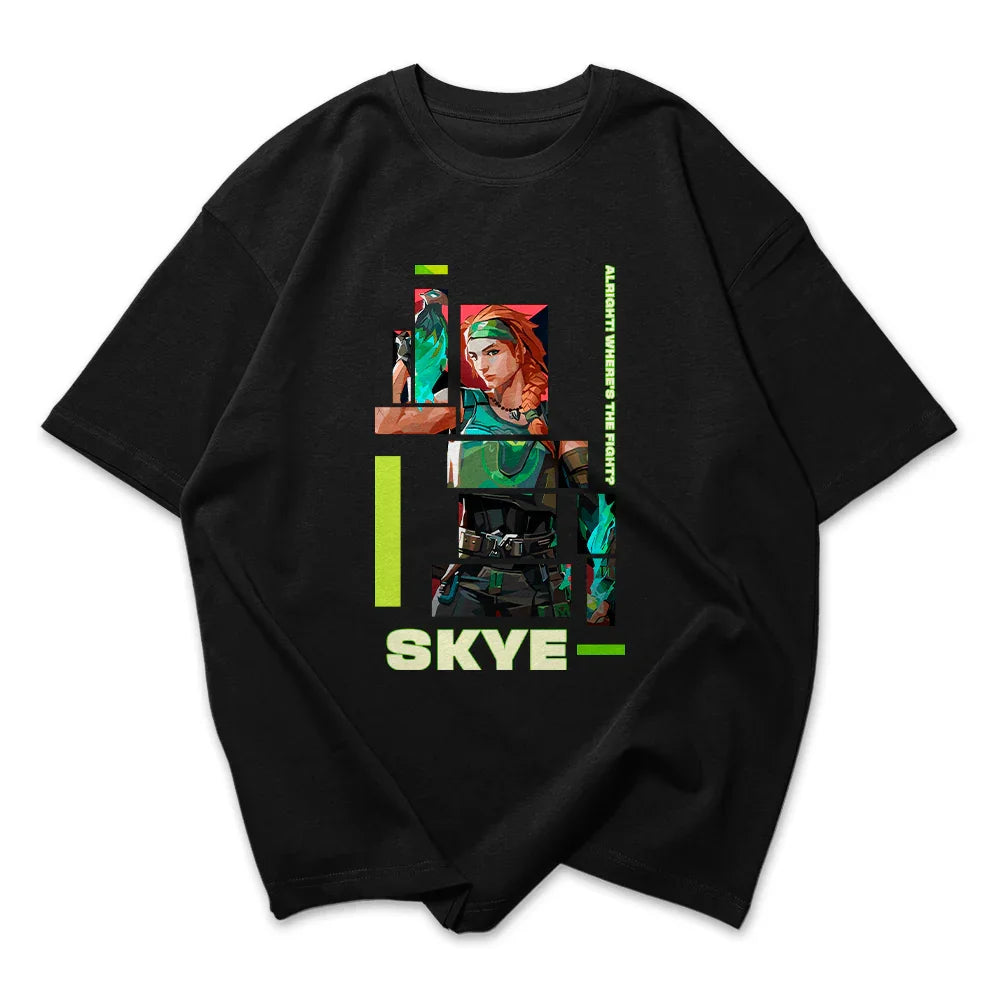 Camiseta Oversized Valorant Skye Quadrados