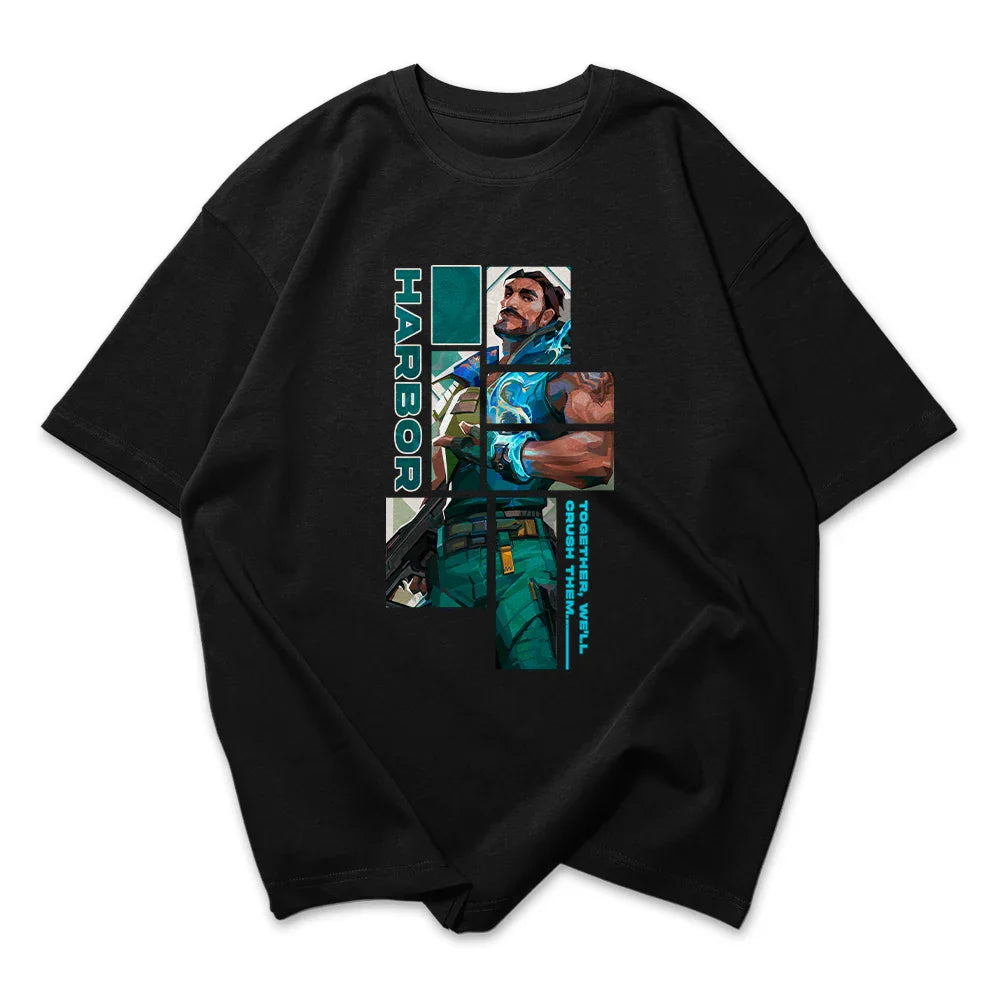 Camiseta Oversized Valorant Harbor Quadrados