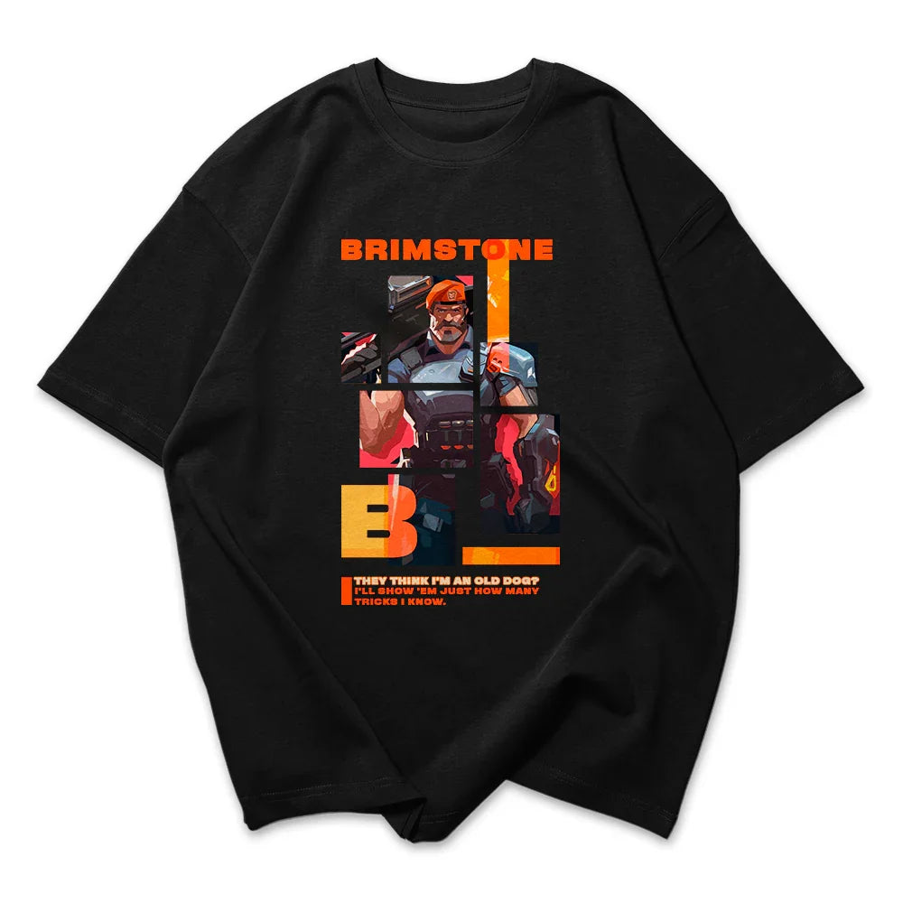 Camiseta Oversized Valorant Brimstone Quadrados