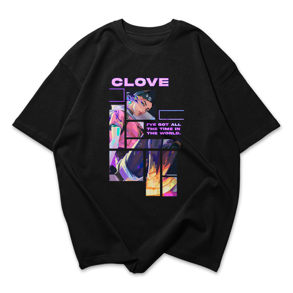 Camiseta Oversized Valorant Clove Quadrados