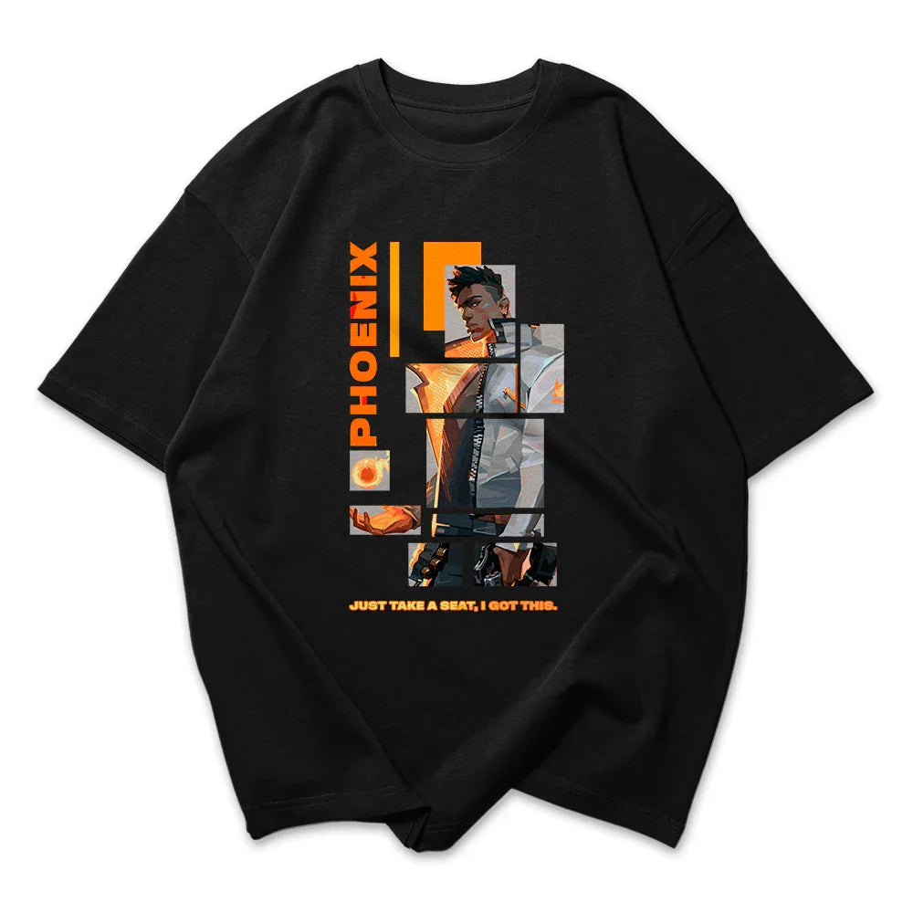 Camiseta Oversized Valorant Phoenix Quadrados
