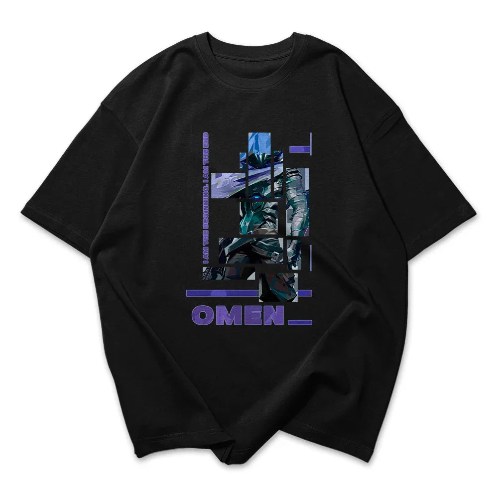 Camiseta Oversized Valorant Omen Quadrados