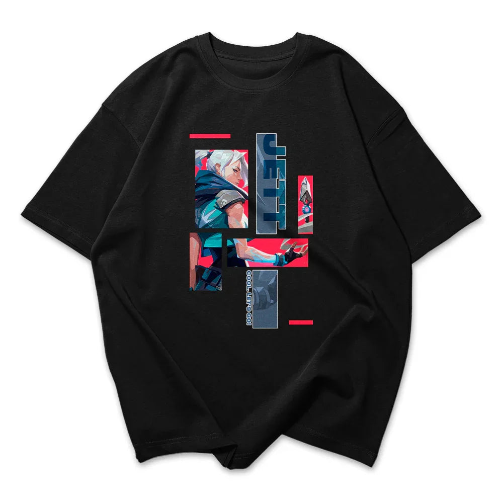Camiseta Oversized Valorant Jett Quadrados