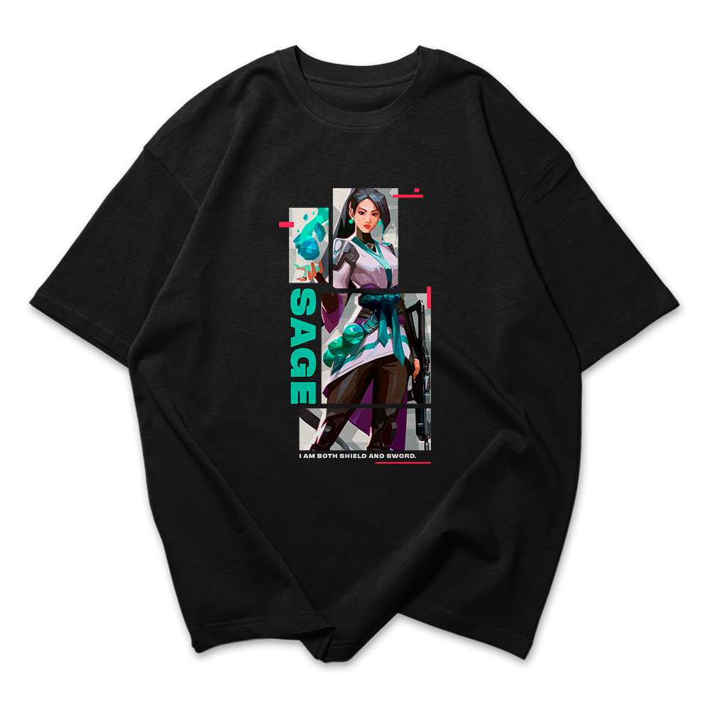 Camiseta Oversized Valorant Sage Quadrados