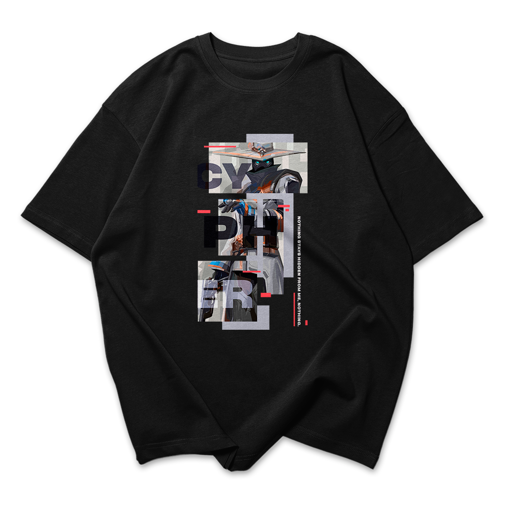 Camiseta Oersized Valorant Cypher Quadrados
