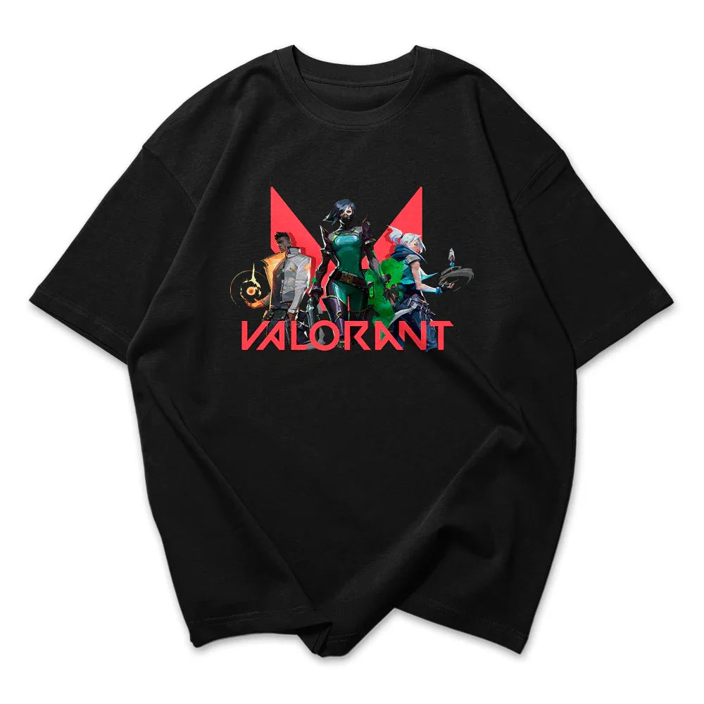 Camiseta Oversized Valorant Logo Personagens