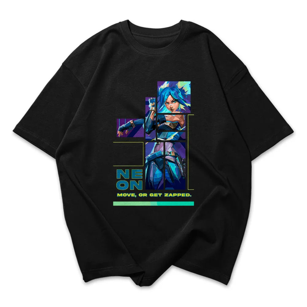 Camiseta Oversized Neon Quadrados Valorant