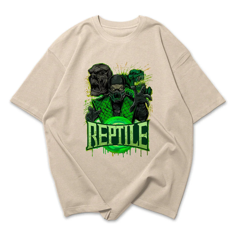 Camiseta Oversized Mortal Kombat Reptile Orb