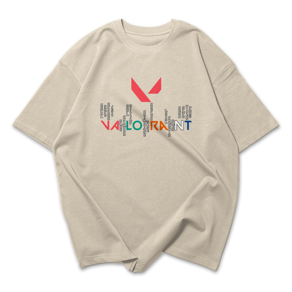 Camiseta Oversized Valorant Nomes Logo