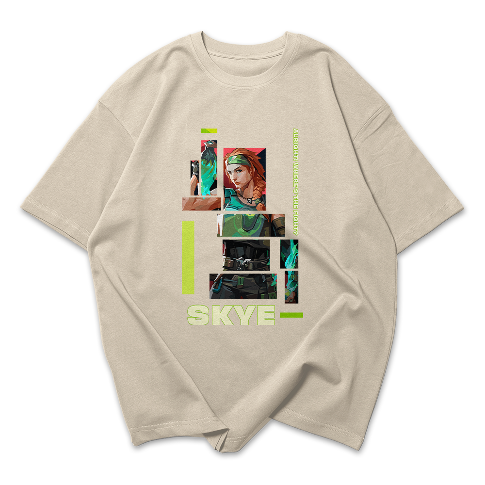 Camiseta Oversized Valorant Skye Quadrados