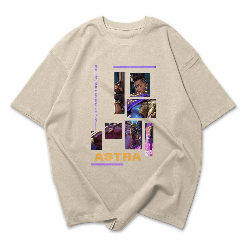 Camiseta Oversized Valorant Astra Quadrados