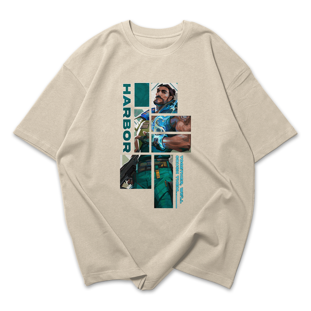Camiseta Oversized Valorant Harbor Quadrados
