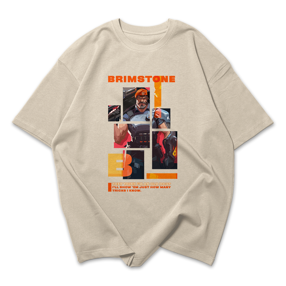 Camiseta Oversized Valorant Brimstone Quadrados