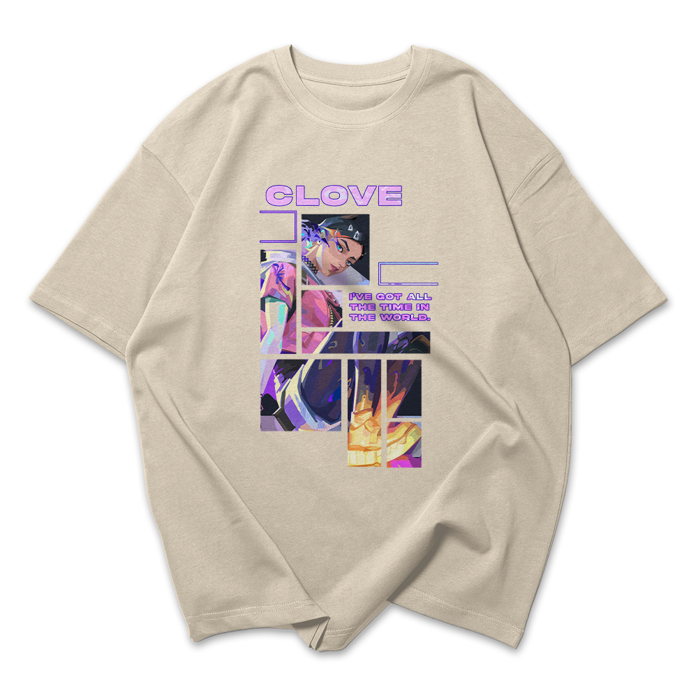 Camiseta Oversized Valorant Clove Quadrados
