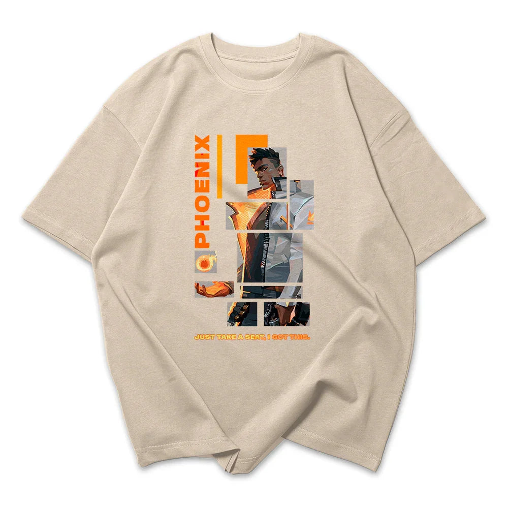 Camiseta Oversized Valorant Phoenix Quadrados