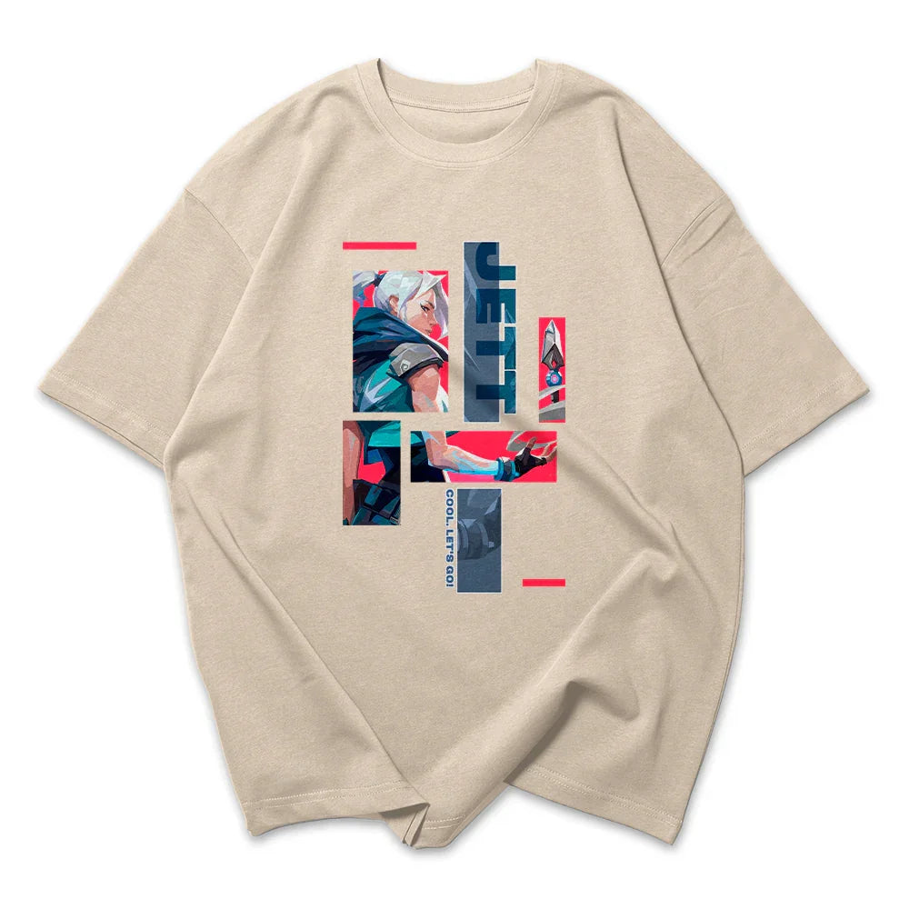 Camiseta Oversized Valorant Jett Quadrados