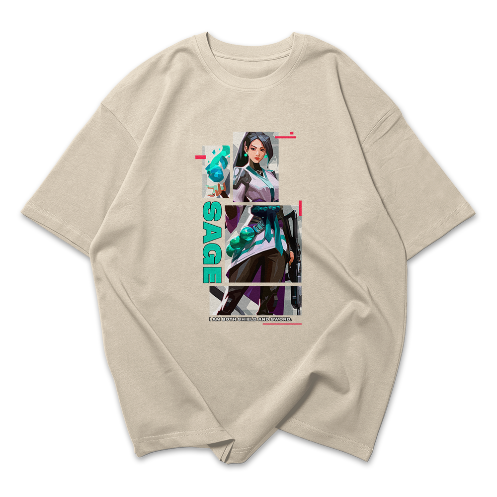 Camiseta Oversized Valorant Sage Quadrados