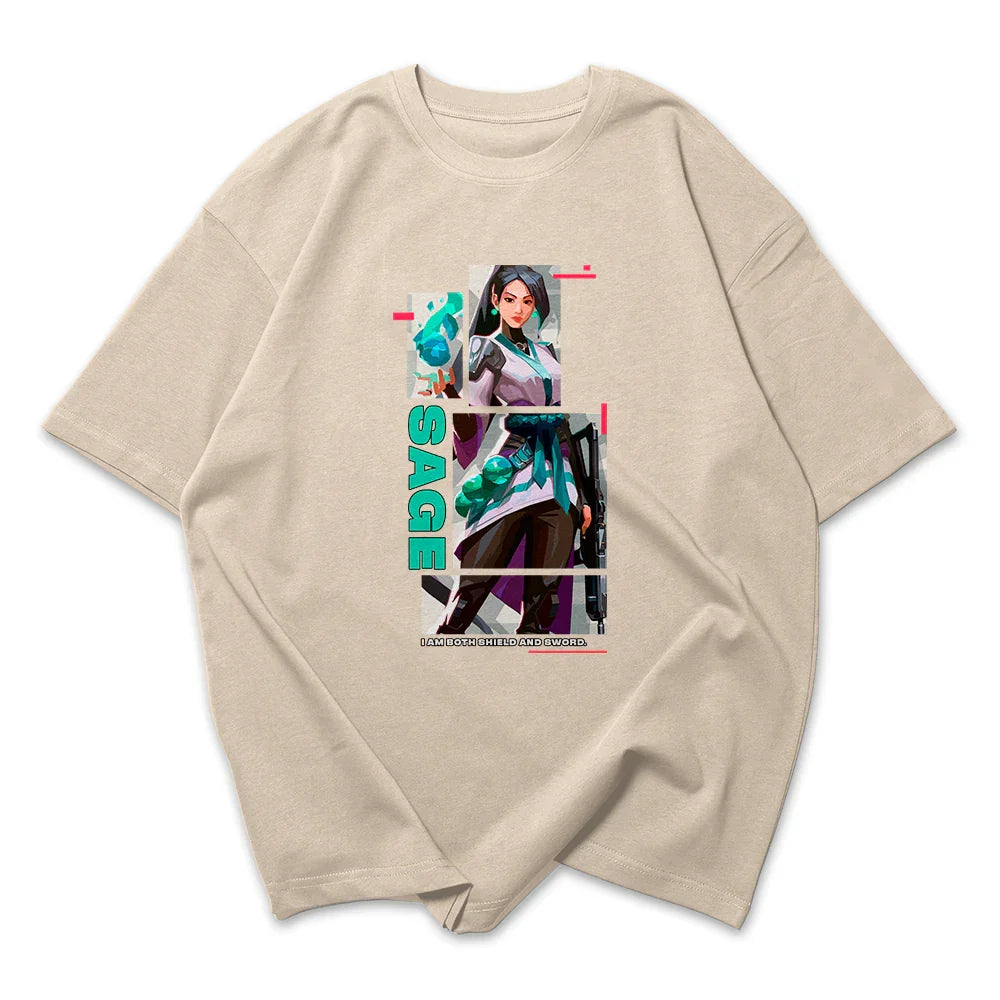 Camiseta Oversized Valorant Sage Quadrados