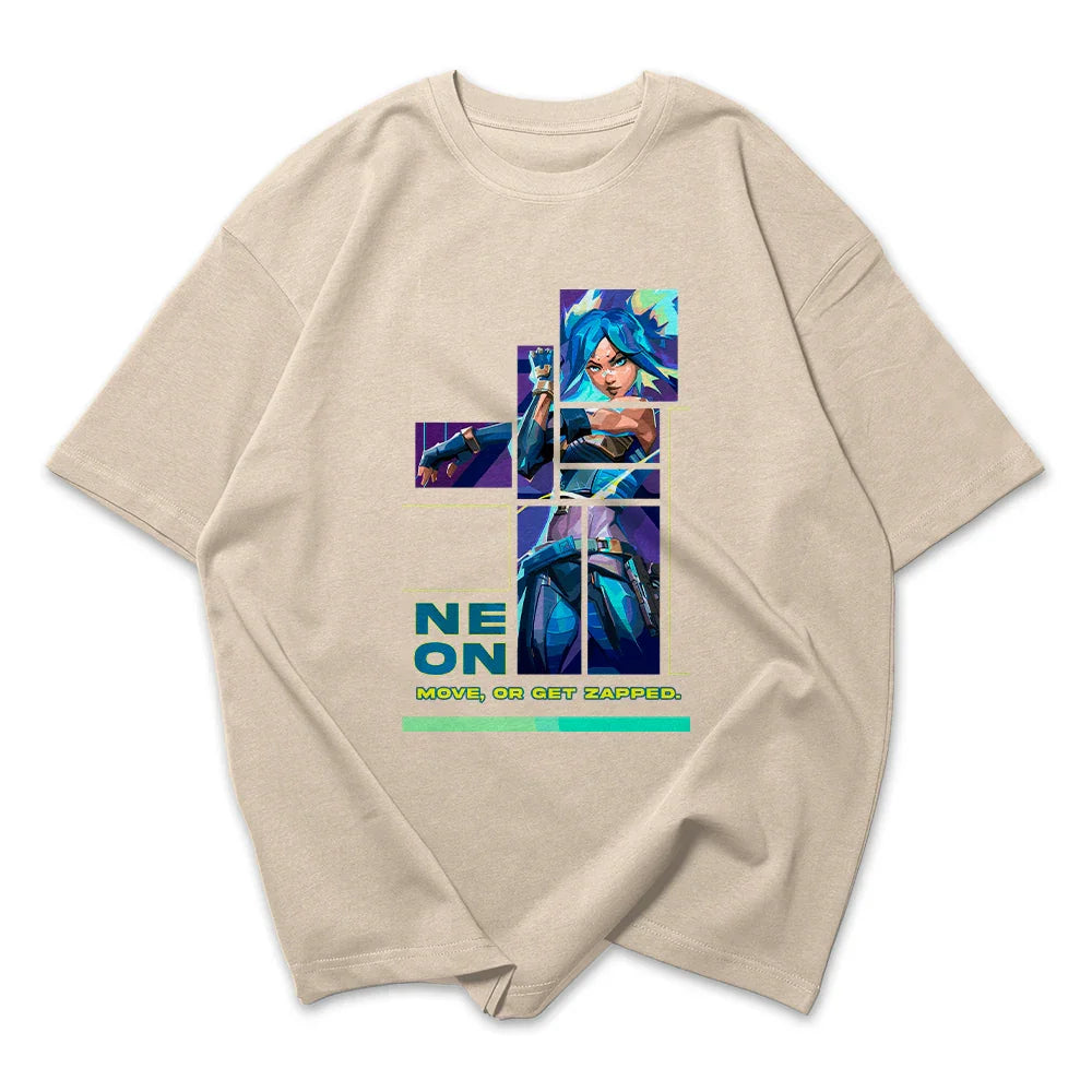 Camiseta Oversized Neon Quadrados Valorant