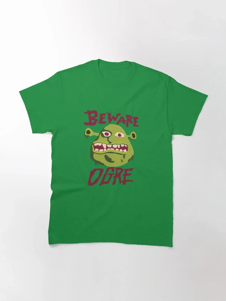 Camiseta Básica Unissex Beware Ogre Cuidado Ogro Verde