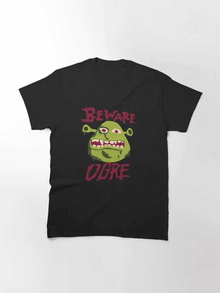 Camiseta Básica Unissex Beware Ogre Cuidado Ogro Preto