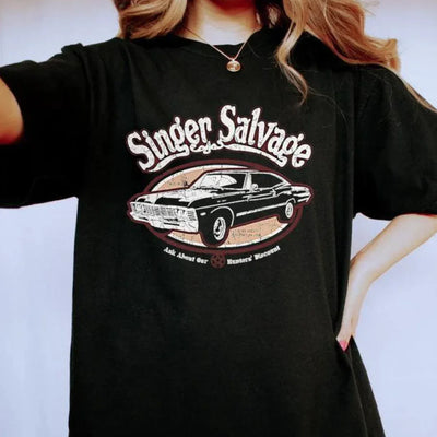 Camiseta Básica Unissex Impala Singer Salvage Preto