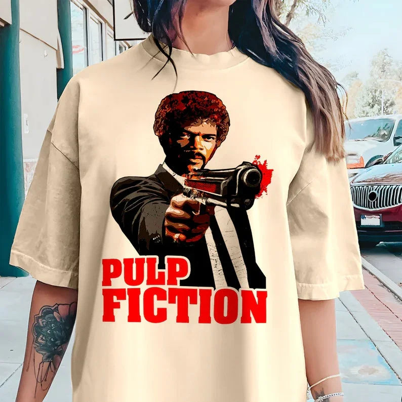 Camiseta Básica Unissex Pulp Fiction Movie Classic Pérola