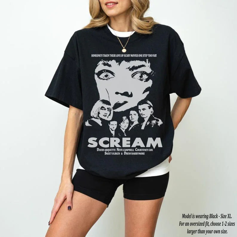 Camiseta Básica Unissex Retrô Scream Movie