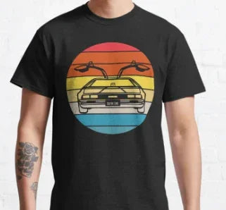 CAMISETA BASICA UNISEX De Volta para o Futuro Sunset Classic-preto
