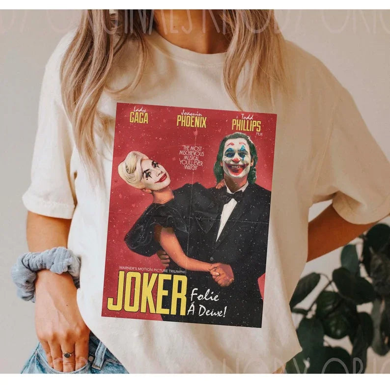 Camiseta Básica Unissex Joker 2 Vintage Folie À Deux Pérola
