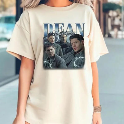 Camiseta Básica Unissex Dean Graphic Collab Supernatural Pérola