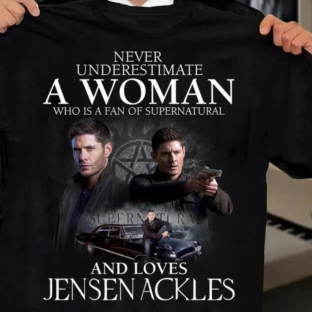 Camiseta Básica Unissex And Lovers Jensen Acles Supernatural Preto
