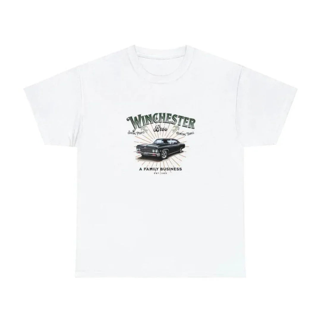 Camiseta Básica Unissex Winchester Bros Car Branco