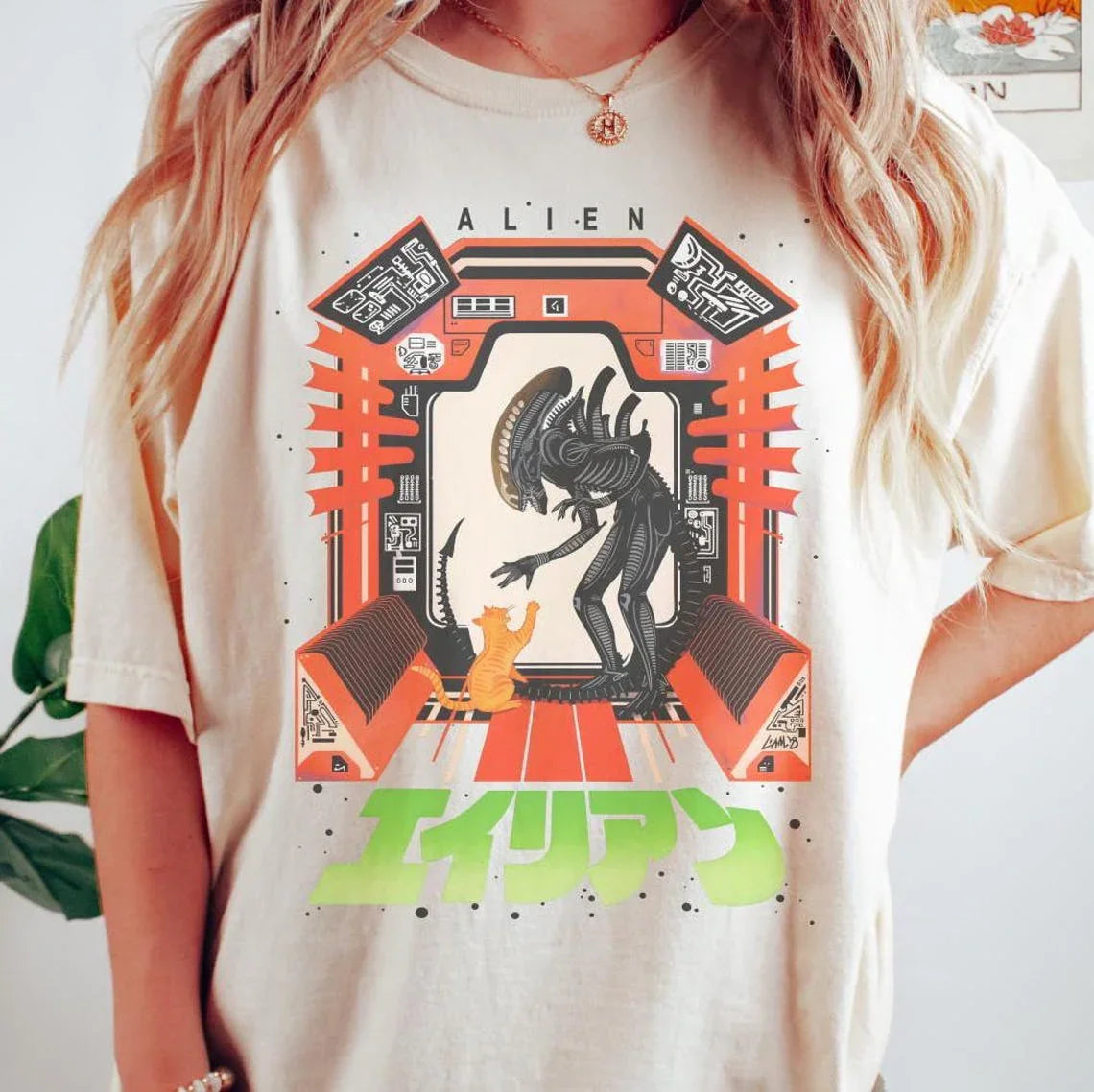 Camiseta Básica Unissex Vintage Alien Movie 1979 Branco