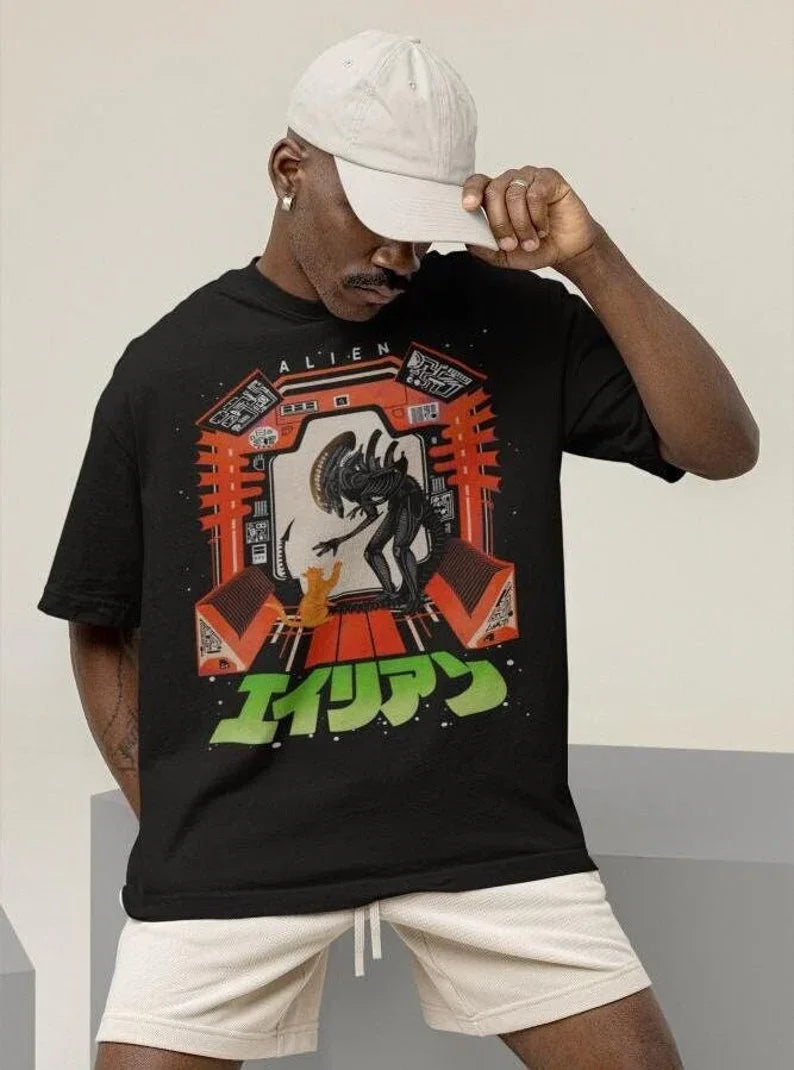 Camiseta Básica Unissex Vintage Alien Movie 1979 Preto