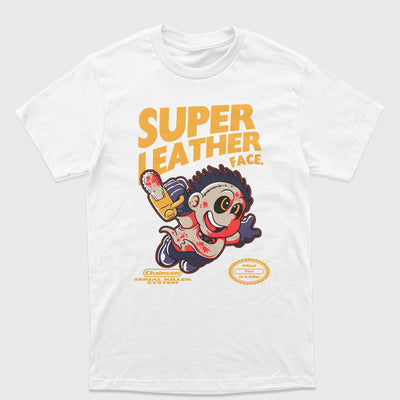 Camiseta Básica Unissex Super Mario Leather Face