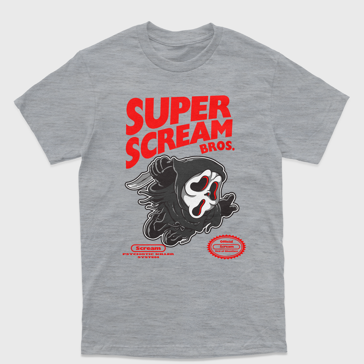 Camiseta Básica Unissex Super Mario Scream Ghost Terror
