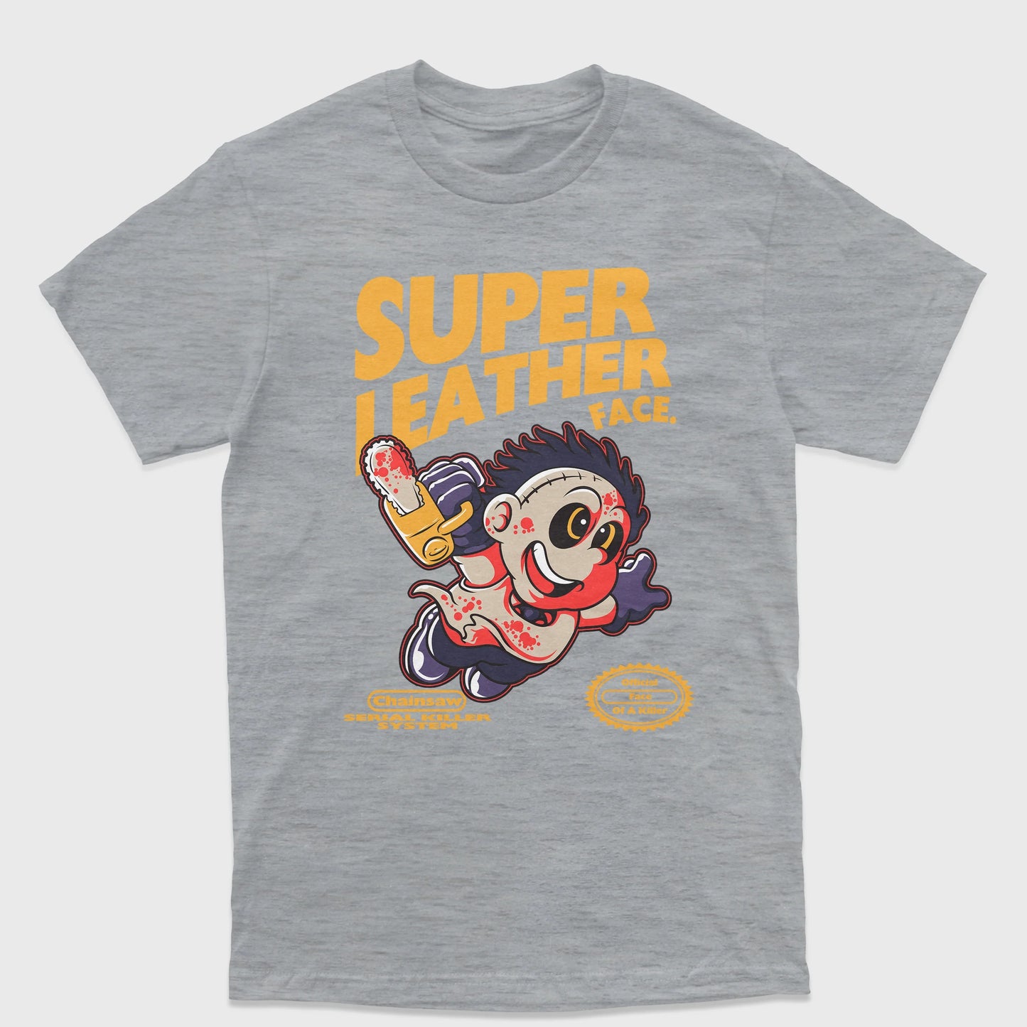Camiseta Básica Unissex Super Mario Leather Face
